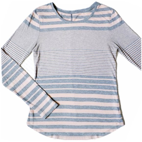 Merona Tops - *3/$30* Merona Light Pink & Gray Striped Tee